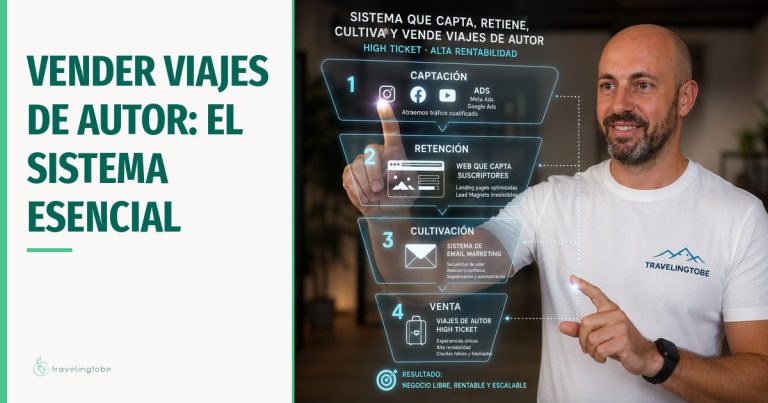 Joseba Zarraga explicando el sistema para vender viajes de autor