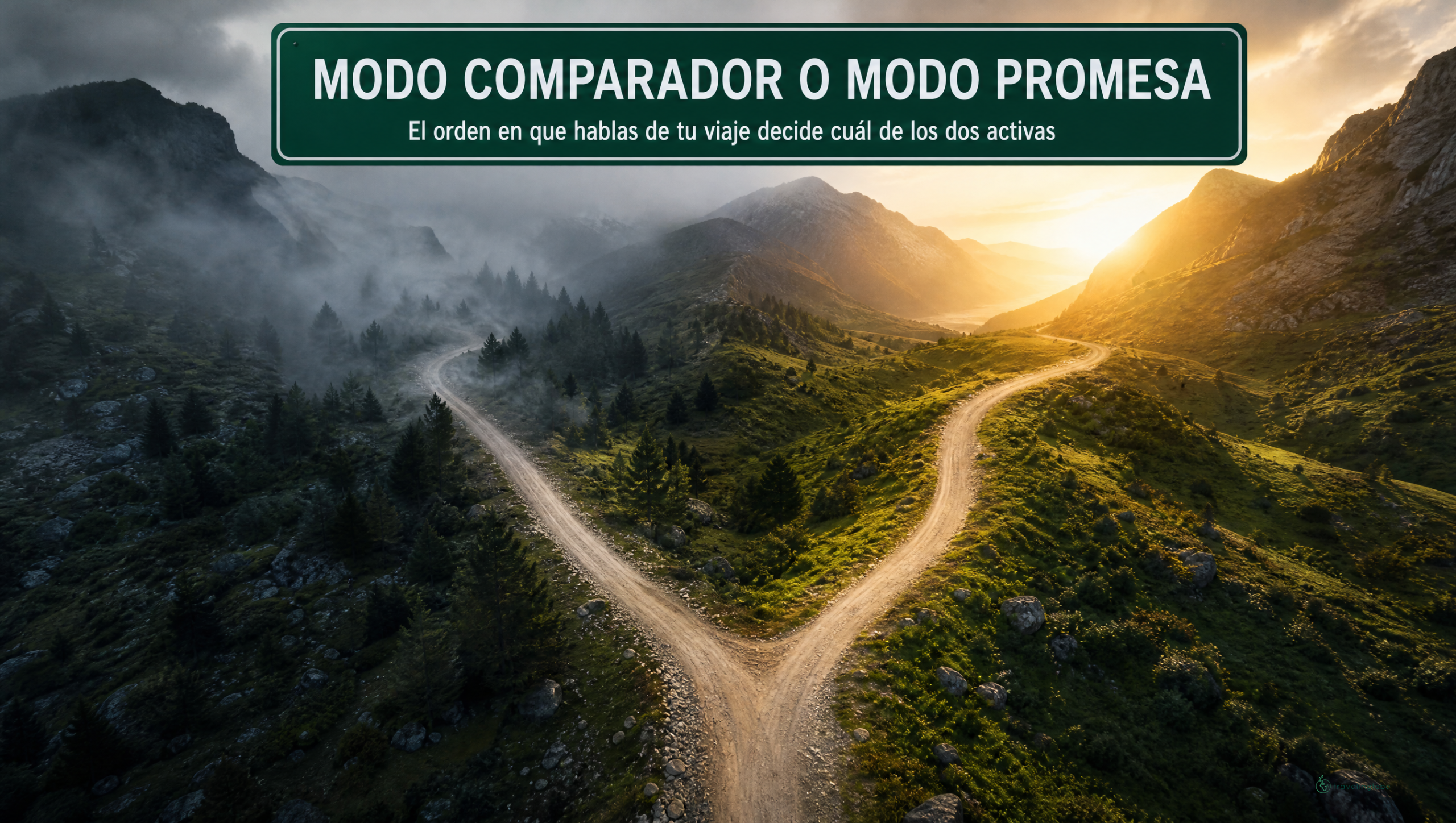 Dos caminos desde el mismo cliente: modo comparador de hotel, vuelos y excursiones frente a modo promesa de para quien es el viaje y que se vive